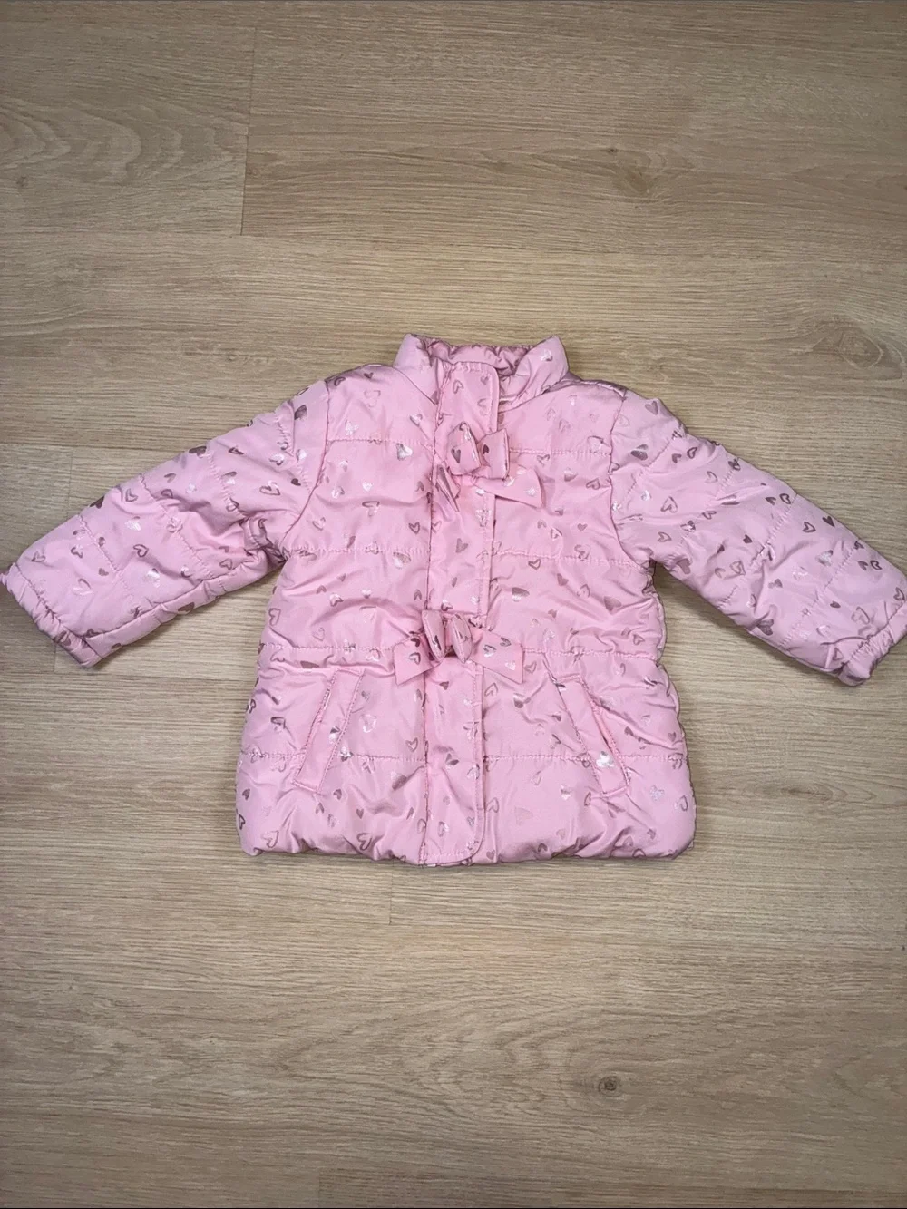 Gymboree Girls 2T Pink Bow-Accent Puffer Jacket